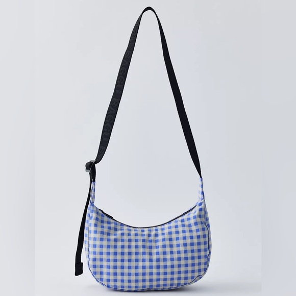 BAGGU Small Crescent Bag- Blue Gingham - Picture 3 of 4